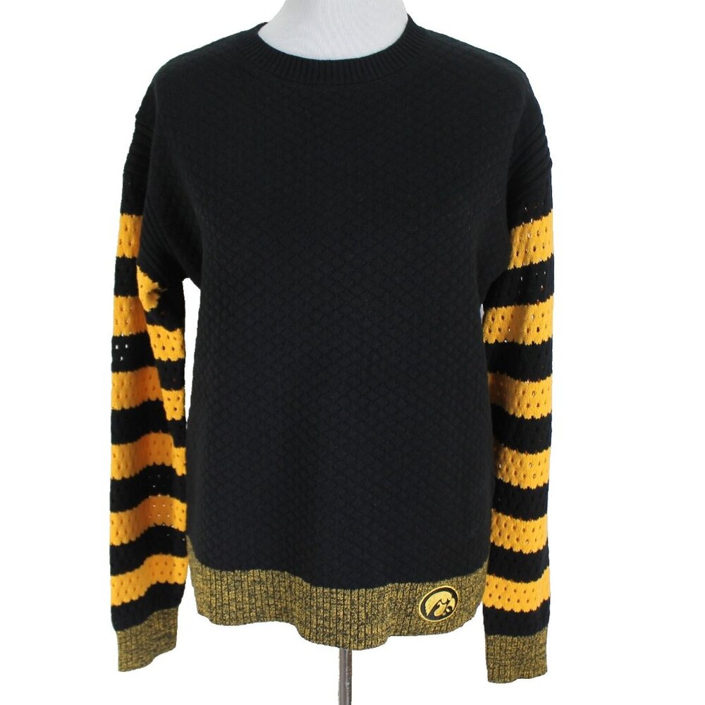 Iowa Hawkeyes Sweater Womens Size M Emerson Street Clothing Black Gold Pullover
